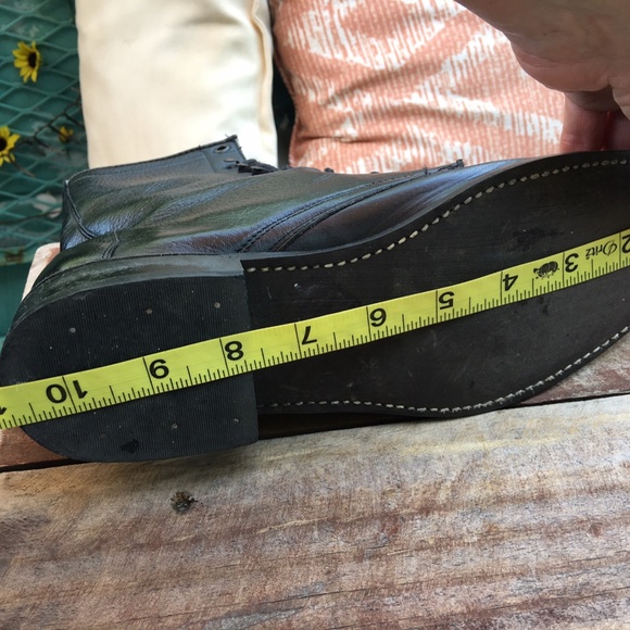 Vintage 100% Genuine Leather Lace up Boot Justin Women’s Black - Picture 15 of 15